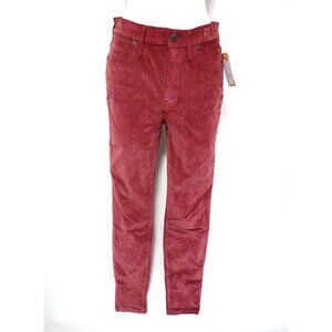 Madewell Dark Pink Velvet 10" High Rise Skinny Pants, Size 27